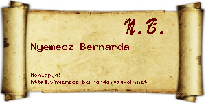 Nyemecz Bernarda névjegykártya